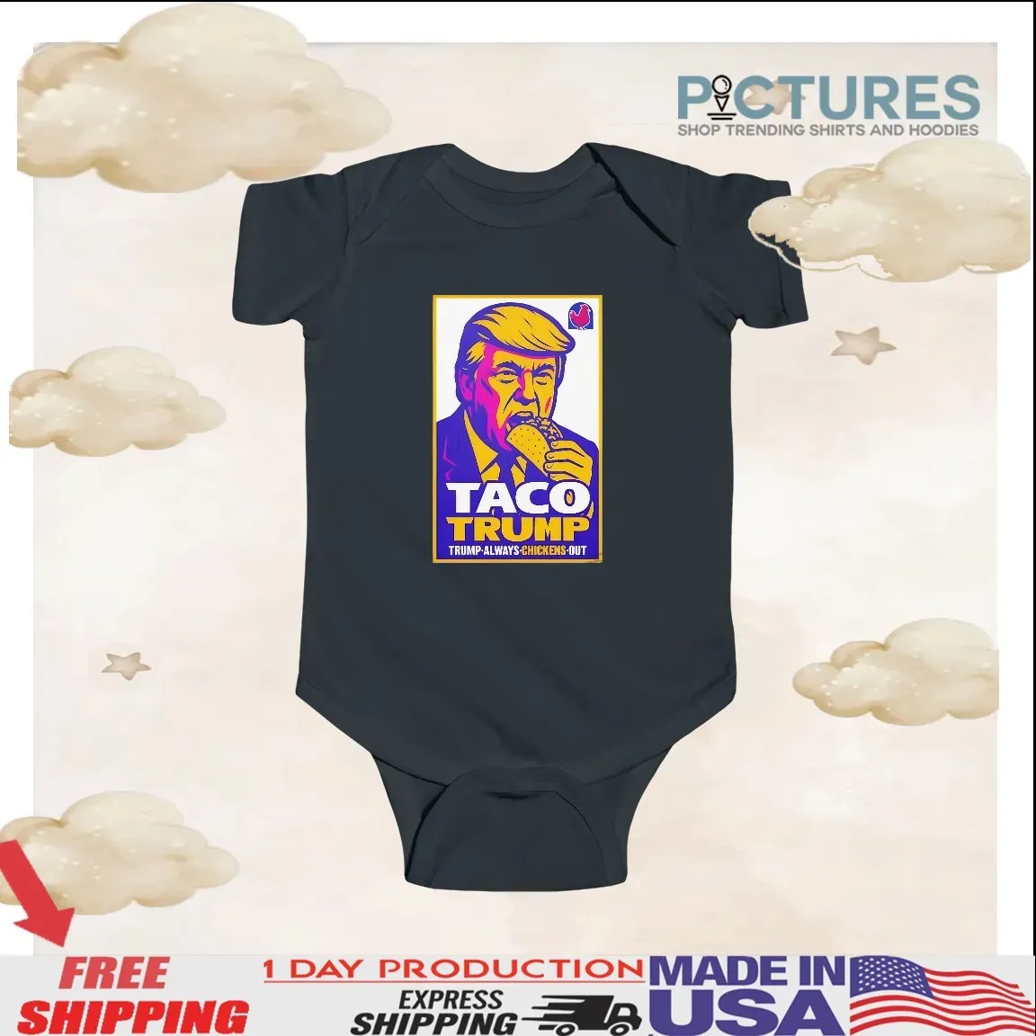 Taco Trump Taco Bell Trump Always Chickens Out Logo Parody T Shirt