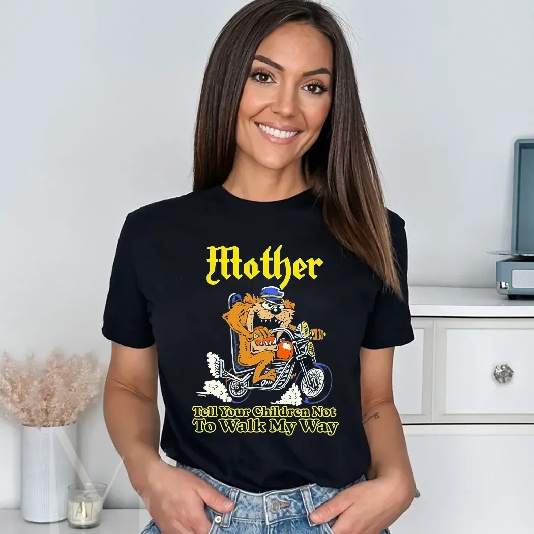 Tasmanian Devil Mother Tell Your Children Not To Walk My Way Motor Taz Looney Tunes Shirt