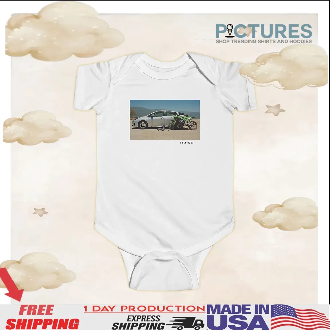 Team Fried Foreign Car And Motorbike Photo T Shirt