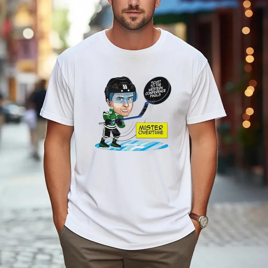 Thomas Harley Dallas Stars Mister Overtime Ticket To The Western Conference Finals Cartoon T Shirt
