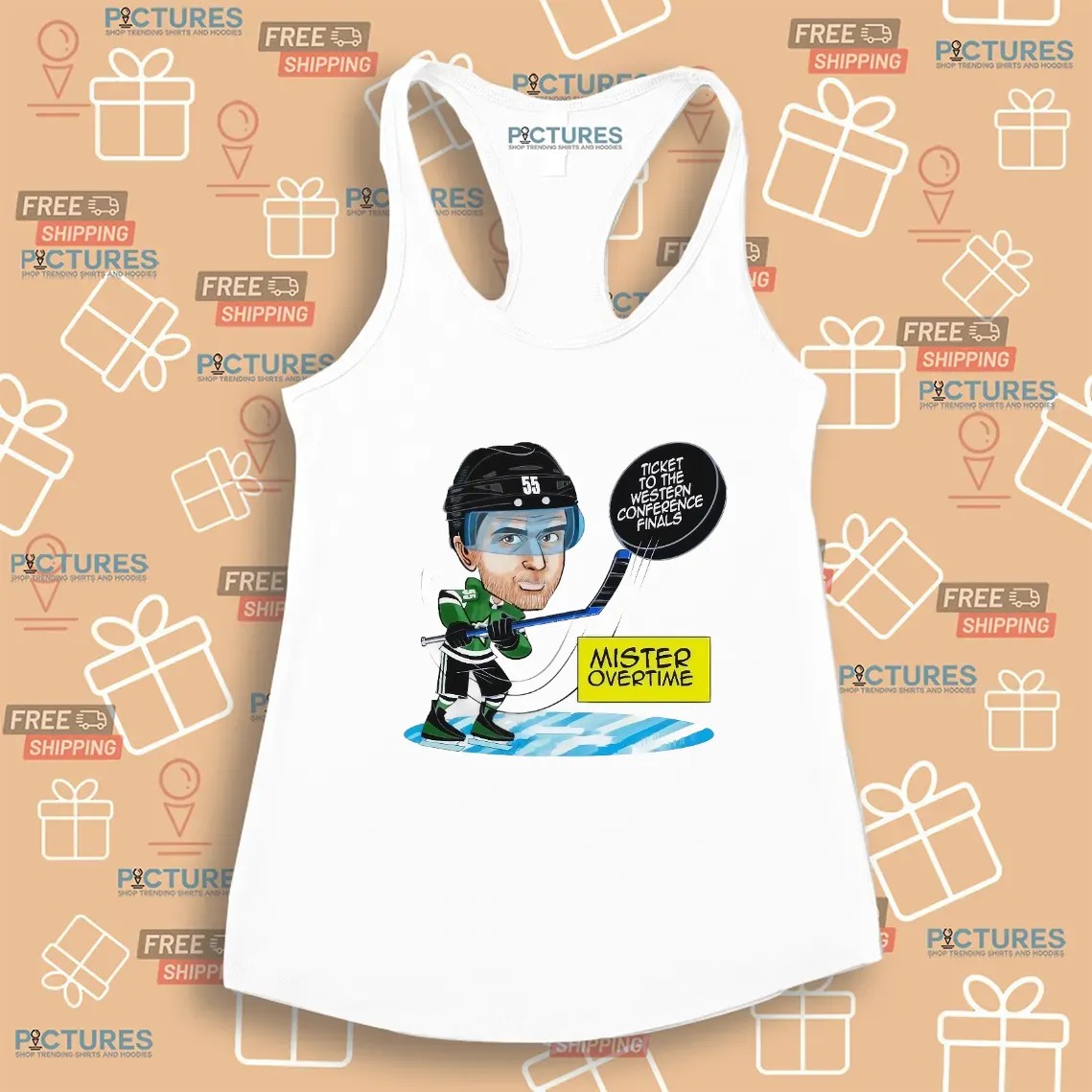 Thomas Harley Dallas Stars Mister Overtime Ticket To The Western Conference Finals Cartoon T Shirt