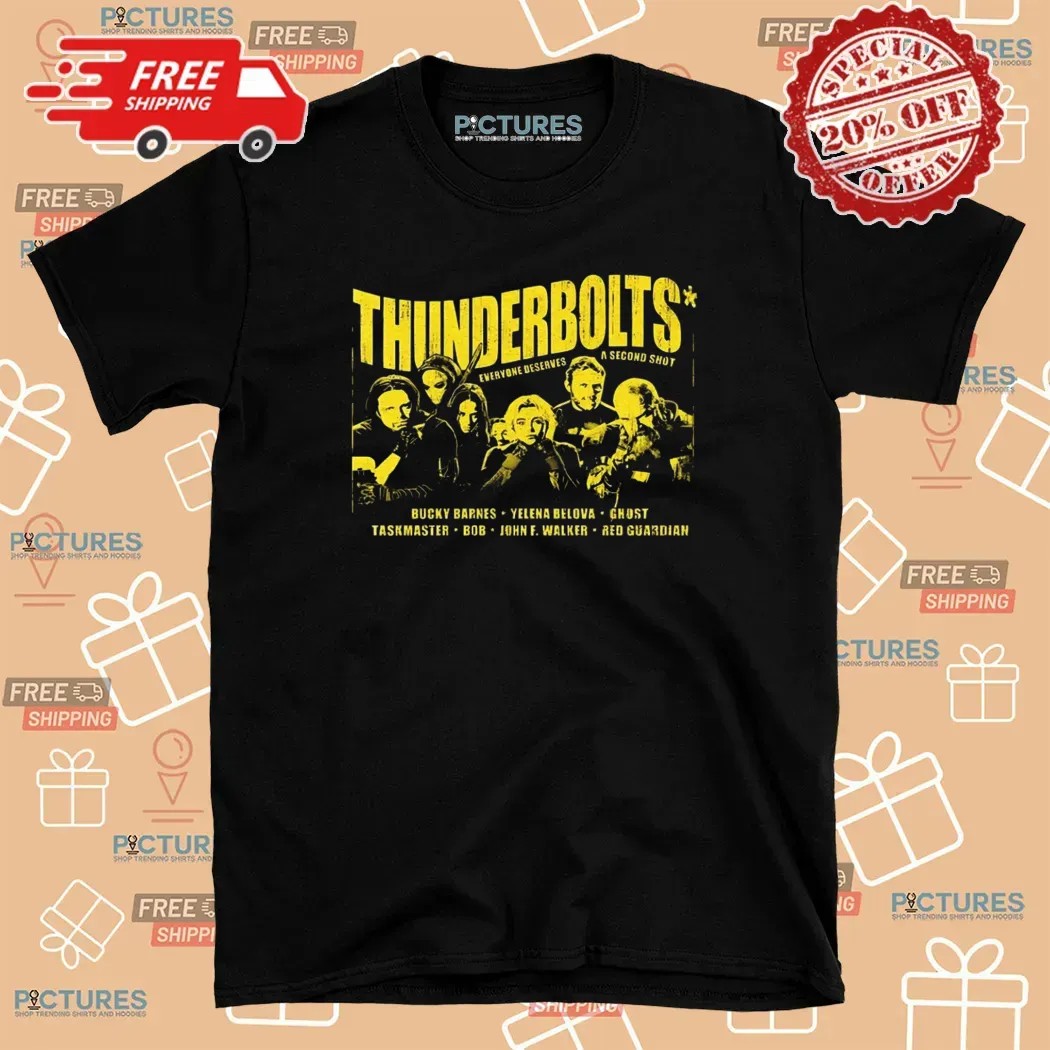 Thunderbolts Everyone Deserves A Second Shot Characters Bucky Barnes Yelena Belova T Shirt