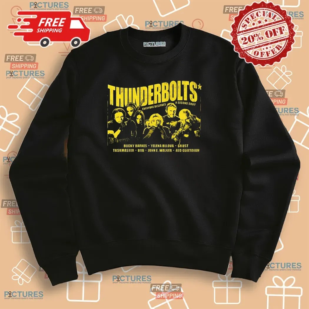 Thunderbolts Everyone Deserves A Second Shot Characters Bucky Barnes Yelena Belova T Shirt
