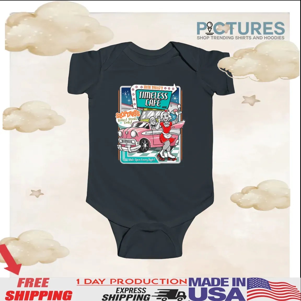 Toni Storm Timeless Cafe Slop Tarts Baked Fresh Daily Wide Open Every Night T Shirt