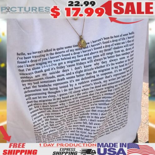 Twenty One Pilots With A Pen Lyrics Hello We Haven't Talked In Quite Some Time Shirt