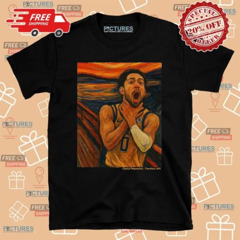 Tyrese Haliburton Indiana Basketball Game Winner Reggie Miller Tribute x The Scream Art Clutch Moments Timeless Art T Shirt
