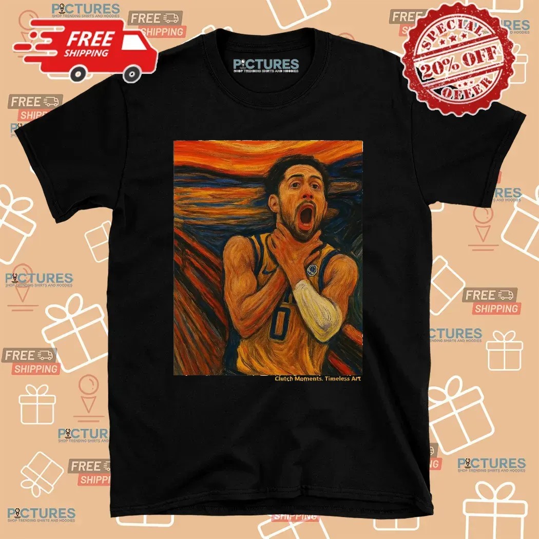 Tyrese Haliburton Indiana Basketball Game Winner Reggie Miller Tribute x The Scream Art Clutch Moments Timeless Art T Shirt