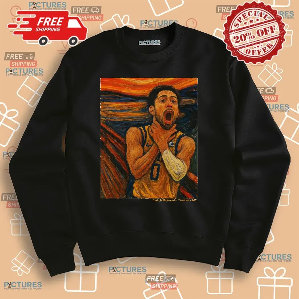 Tyrese Haliburton Indiana Basketball Game Winner Reggie Miller Tribute x The Scream Art Clutch Moments Timeless Art T Shirt