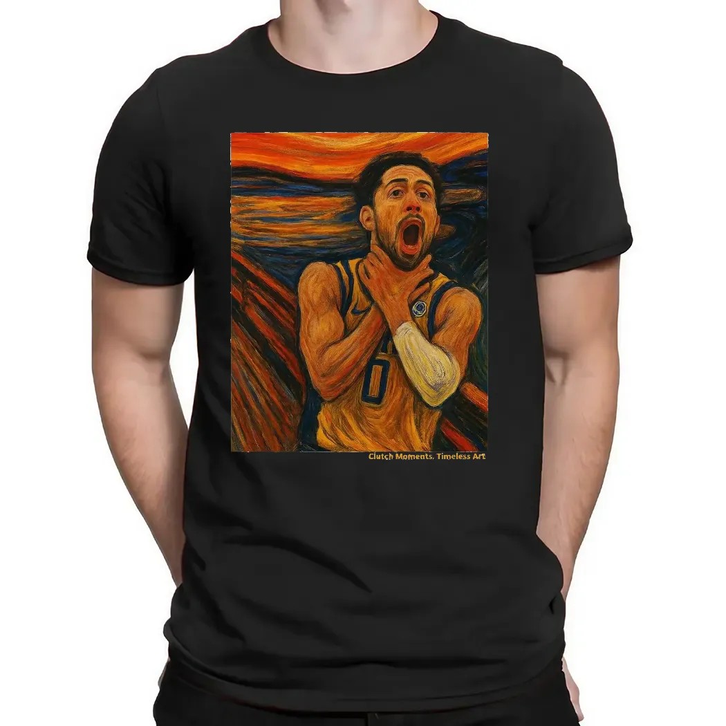 Tyrese Haliburton Indiana Basketball Game Winner Reggie Miller Tribute x The Scream Art Clutch Moments Timeless Art T Shirt