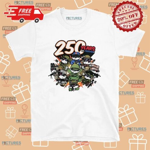 250 Years of Freedom Cute Patriotic Military Graphic T Shirt