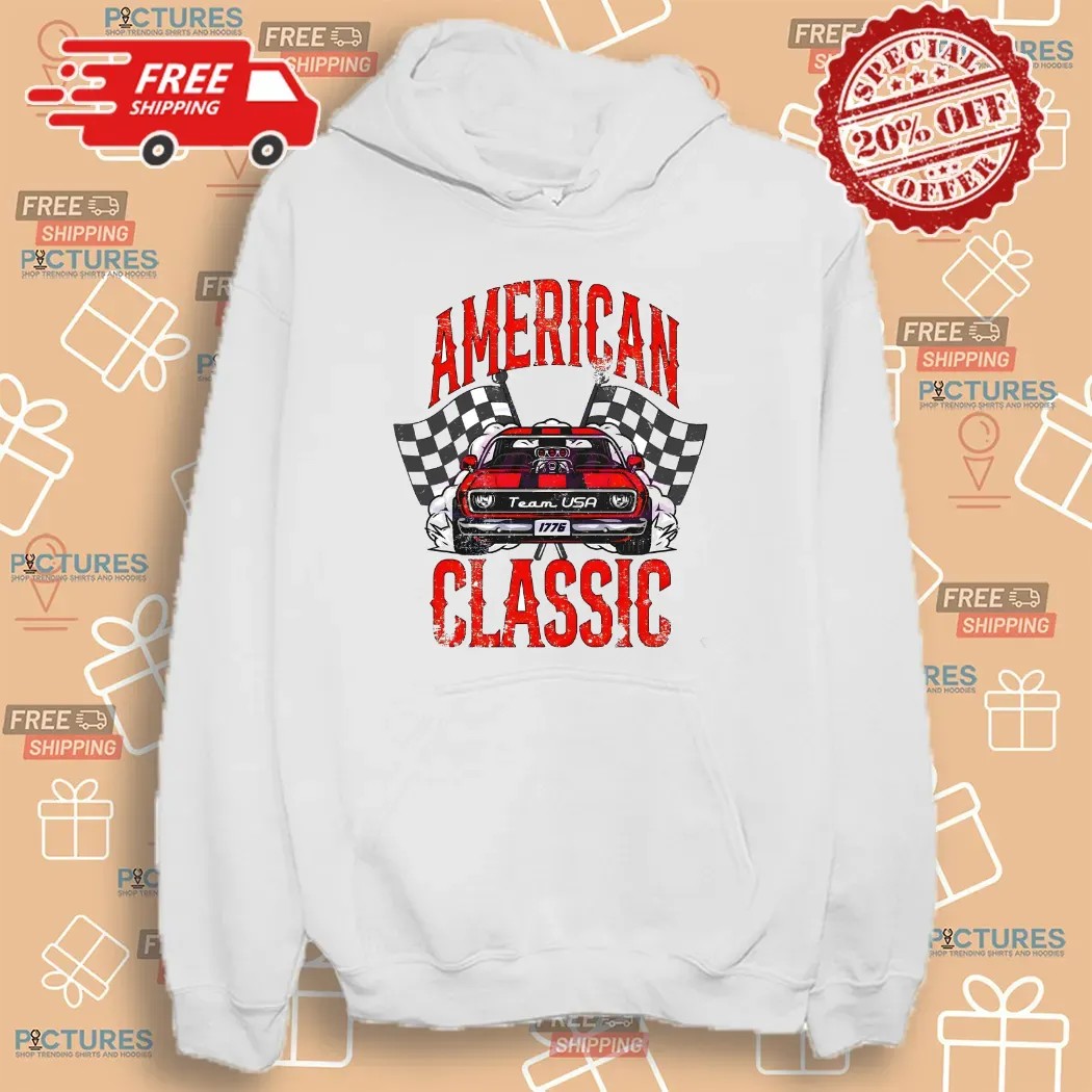 4th Of July American Classic Car Racing Team Usa 1776 T Shirt