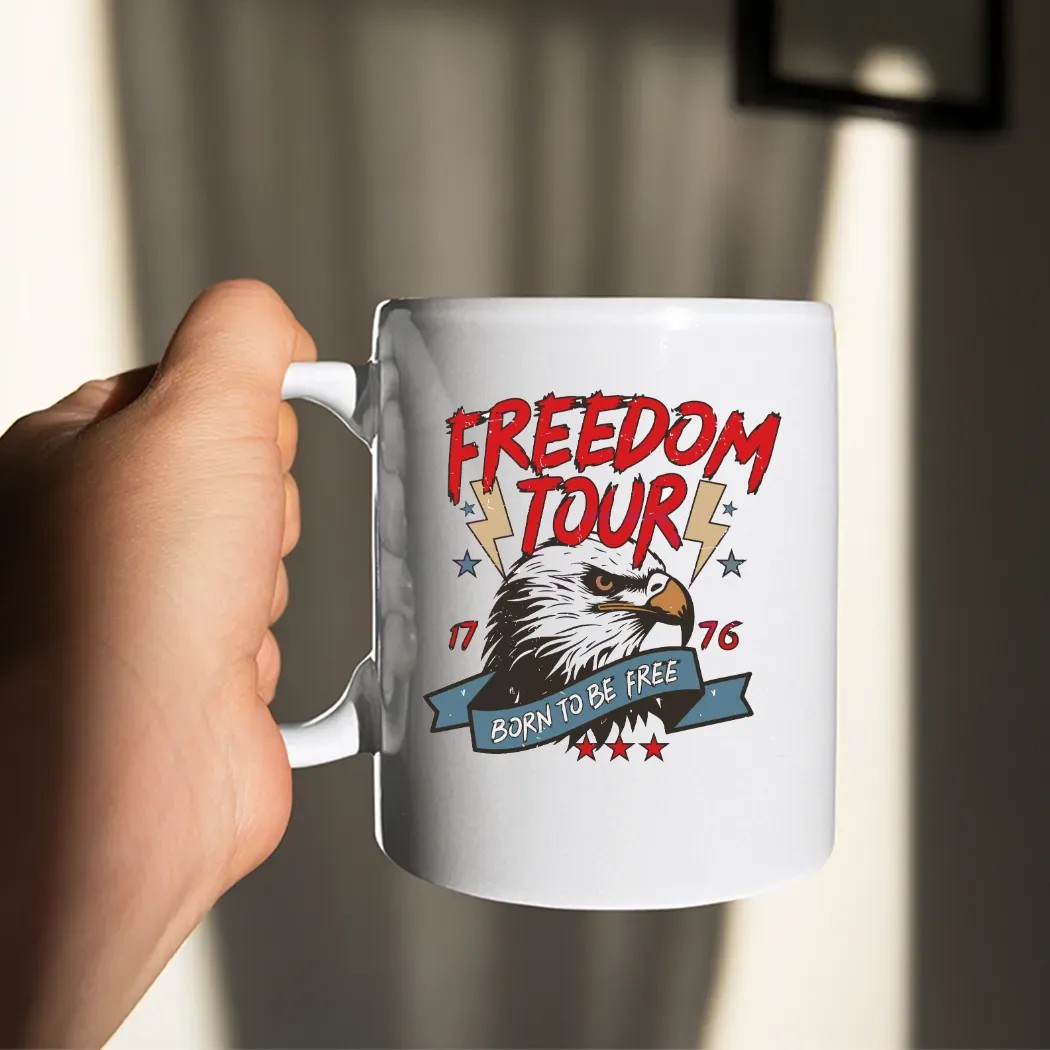 4th Of July Freedom Tour Born To Be Free Eagle Est 1776 T Shirt