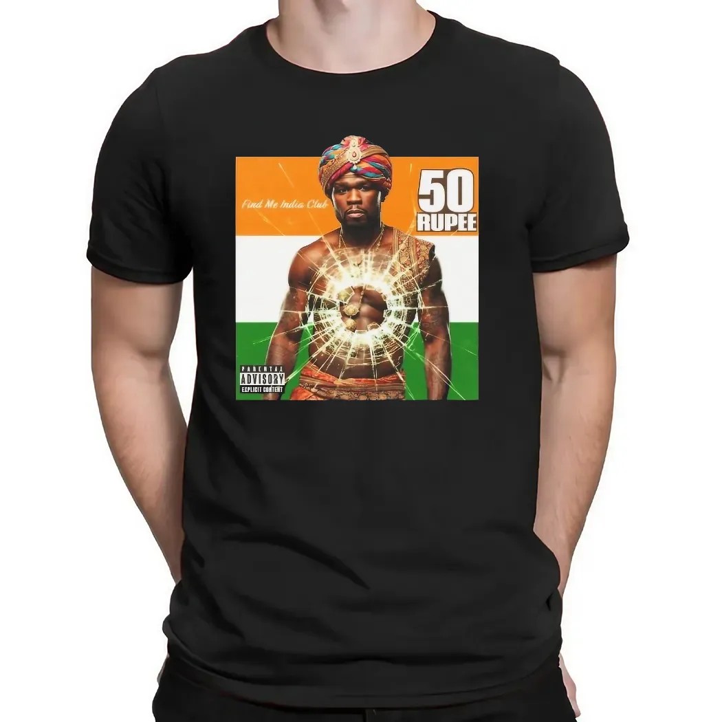 50 Cent 50 Rupee Find Me India Club Get Rich or Die Tryin' Parody T Shirt