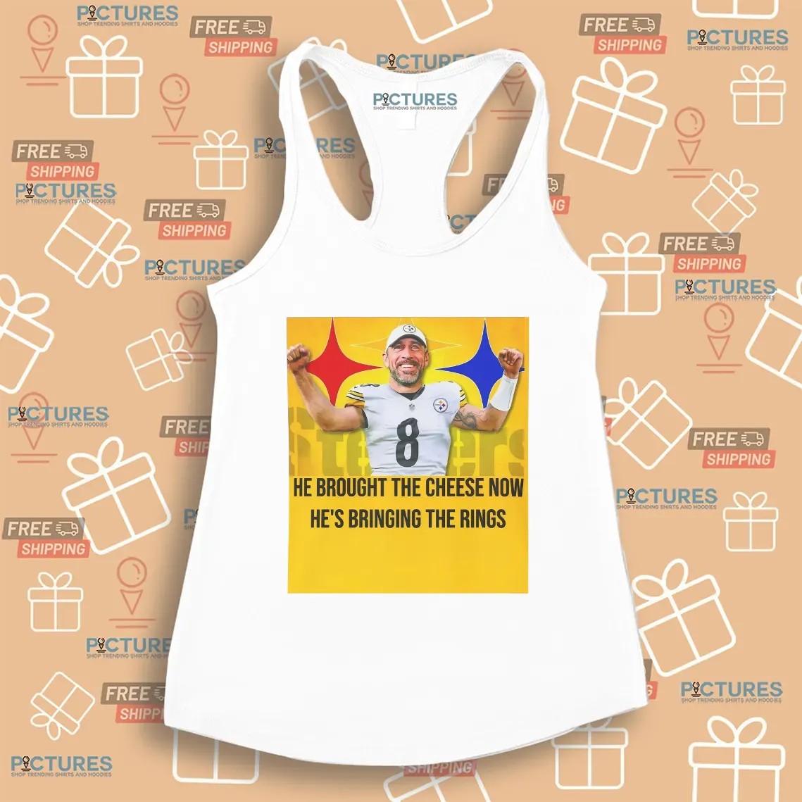 Aaron Rodgers Steelers He Brought The Cheese Now He's Bringing The Rings T Shirt