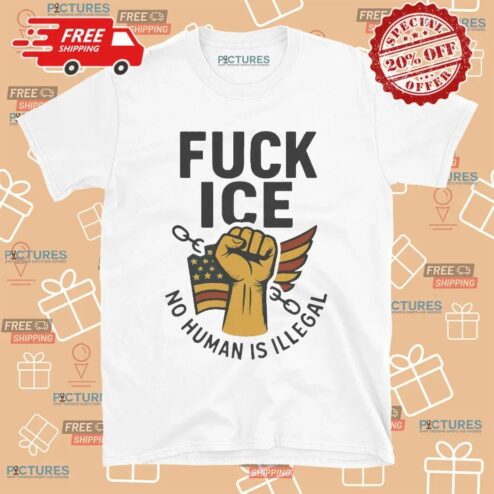 Abolish Ice No Human Is Illegal Graphic Protest T Shirt