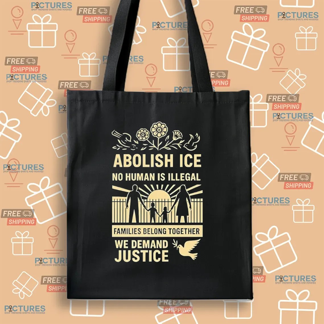 Abolish Ice No Human Is Illegal We Demand Justice Resistance Leftist Fuck Ice Trump T Shirt
