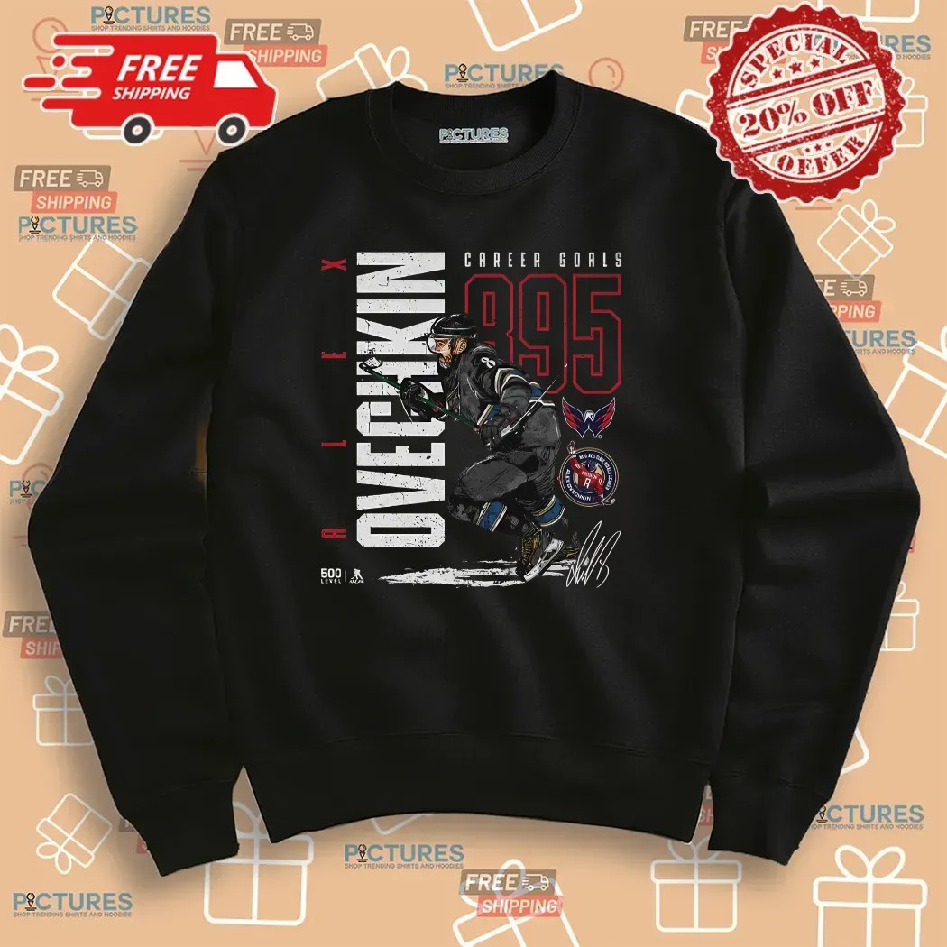 Alex Ovechkin Washington Capitals 895 Career Goals Throwback Signature T Shirt