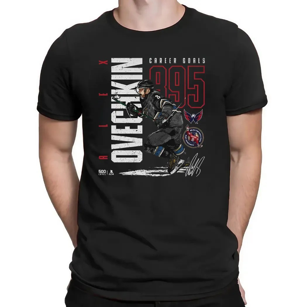 Alex Ovechkin Washington Capitals 895 Career Goals Throwback Signature T Shirt