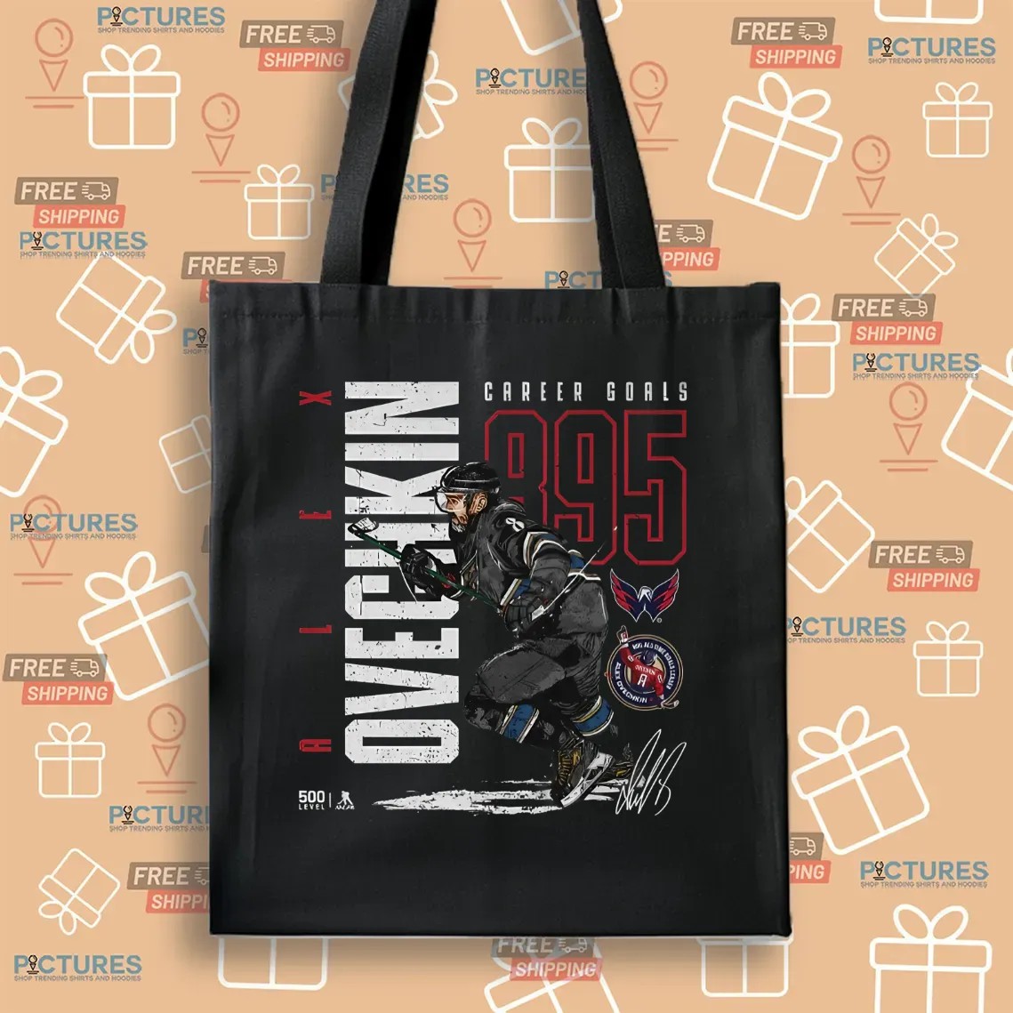 Alex Ovechkin Washington Capitals 895 Career Goals Throwback Signature T Shirt