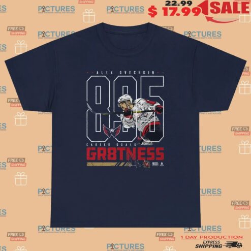 Alex Ovechkin Washington Capitals Hockey 895 Career Goals Gr8tness Outline Signature T Shirt