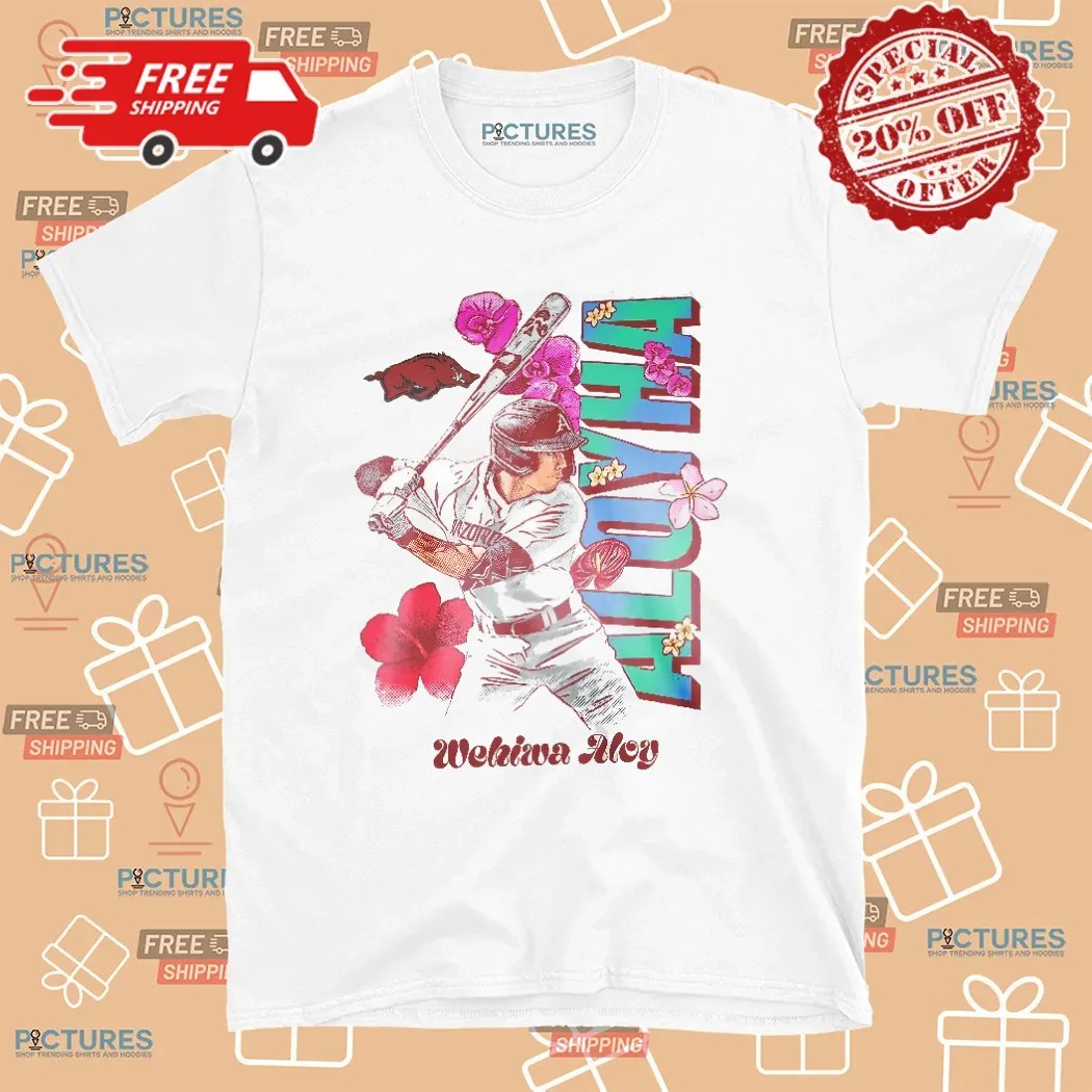 Aloyha Wehiwa Aloy Arkansas Razorbacks Baseball Flowers T Shirt