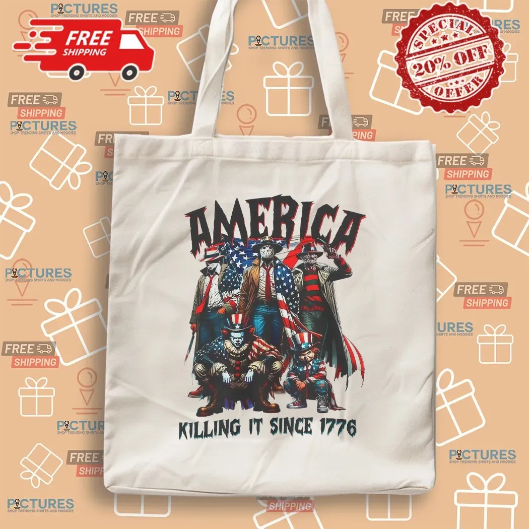 America Killing It Since 1776 Thug Life Killers Horror Movie Characters 4th Of July T Shirt