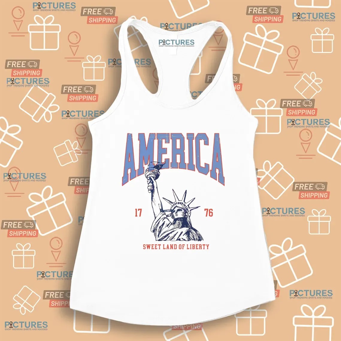 America Sweet Land Of Liberty Statue Of Liberty 1776 4th Of July T Shirt