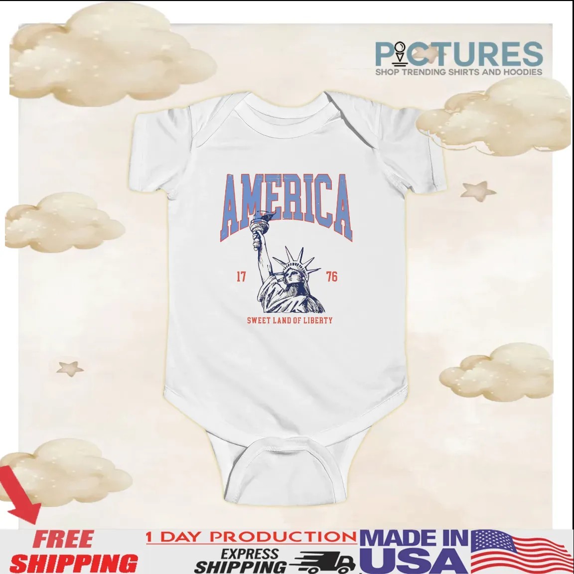 America Sweet Land Of Liberty Statue Of Liberty 1776 4th Of July T Shirt