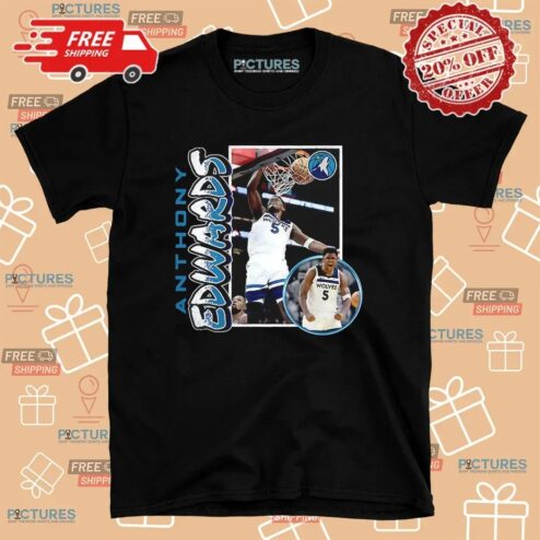 Anthony Edwards Minnesota Timberwolves Player 90s Style T Shirt