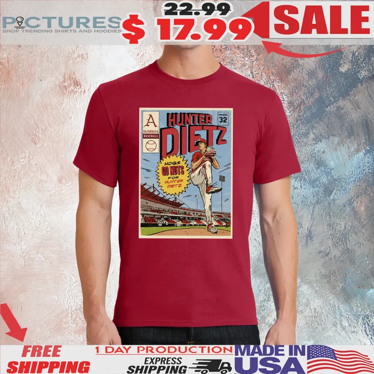 Arkansas Hunter Dietz Hogs Go Nuts For Hunter Dietz T Shirt Arkansas Hunter Dietz Hogs Go Nuts For Hunter Dietz T Shirt