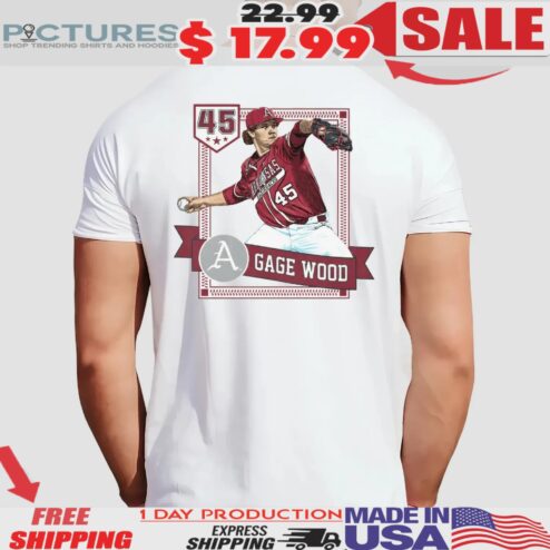 Arkansas Razorback Gage Wood 45 Baseball Player T Shirt
