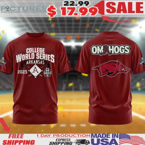 Arkansas Razorbacks Baseball OMAHOGS 2025 College World Series T Shirt