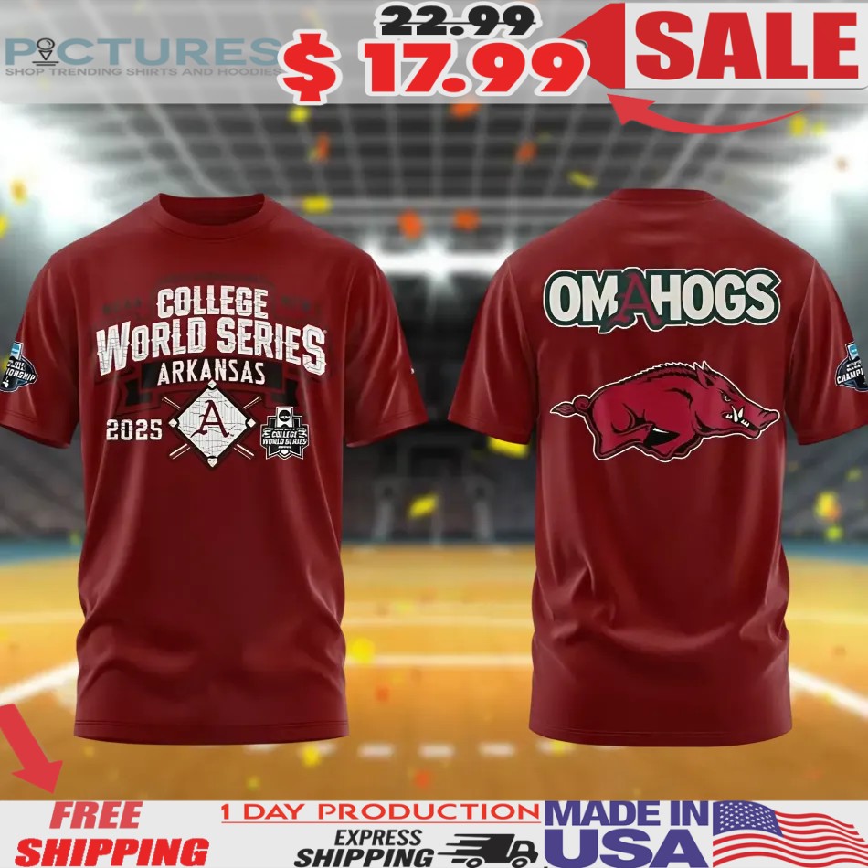 Arkansas Razorbacks Baseball OMAHOGS 2025 College World Series T Shirt