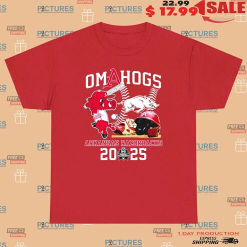 Arkansas Razorbacks Baseball OmaHogs 2025 Mascot T Shirt