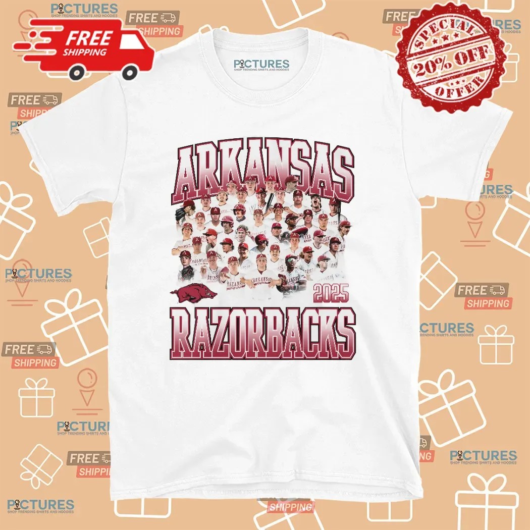 Arkansas Razorbacks Baseball Team 2025 T Shirt