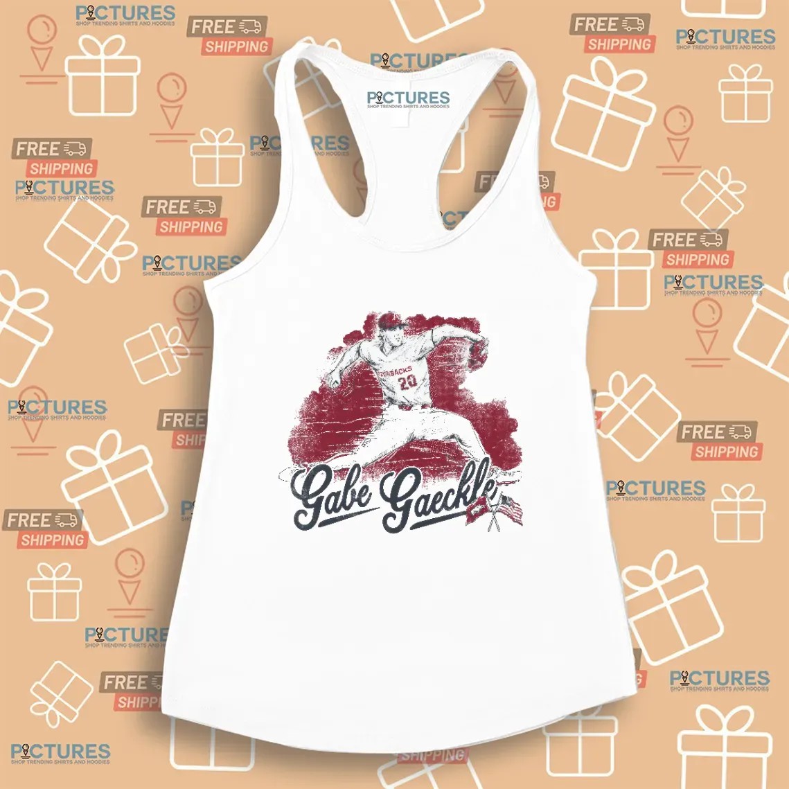 Arkansas Razorbacks Gabe Gaeckle Pitcher T Shirt Arkansas Razorbacks Gabe Gaeckle Pitcher T Shirt