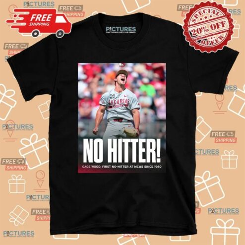 Arkansas Razorbacks Gage Wood First No Hitter At MCWS Since 1960 T Shirt