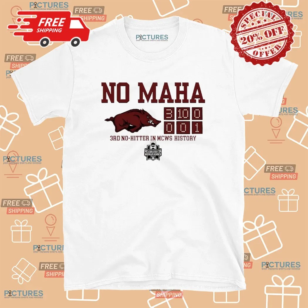 Arkansas Razorbacks No-Maha 3rd No Hitter in MCWS History College World Series T Shirt