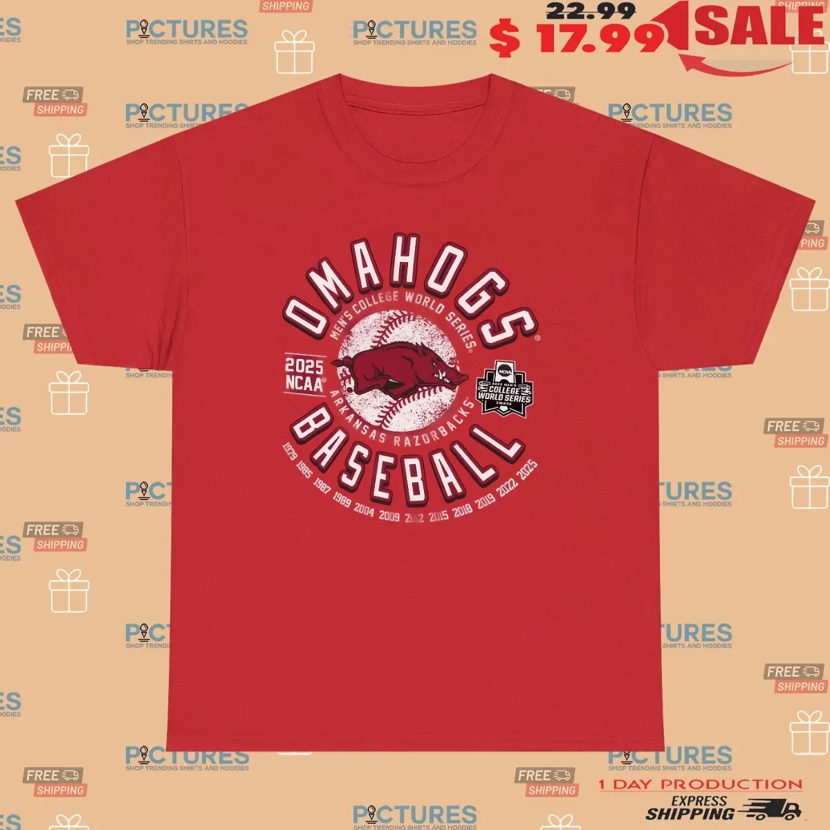 Arkansas Razorbacks Omahogs 2025 CWS NCAA T Shirt