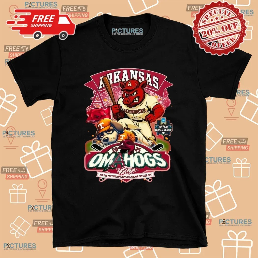 Arkansas Razorbacks Omahogs Hog Win College World Series Mascot T Shirt