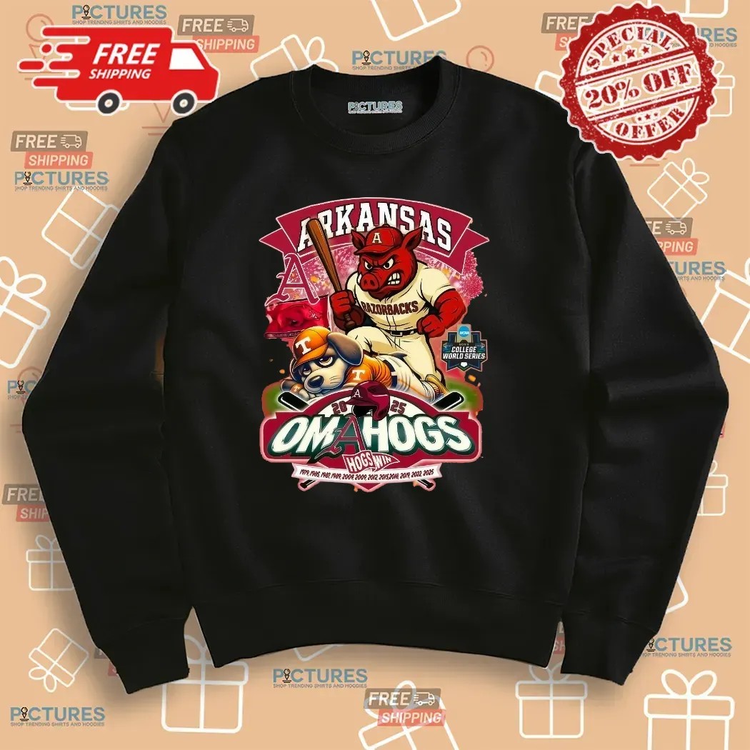 Arkansas Razorbacks Omahogs Hog Win College World Series Mascot T Shirt