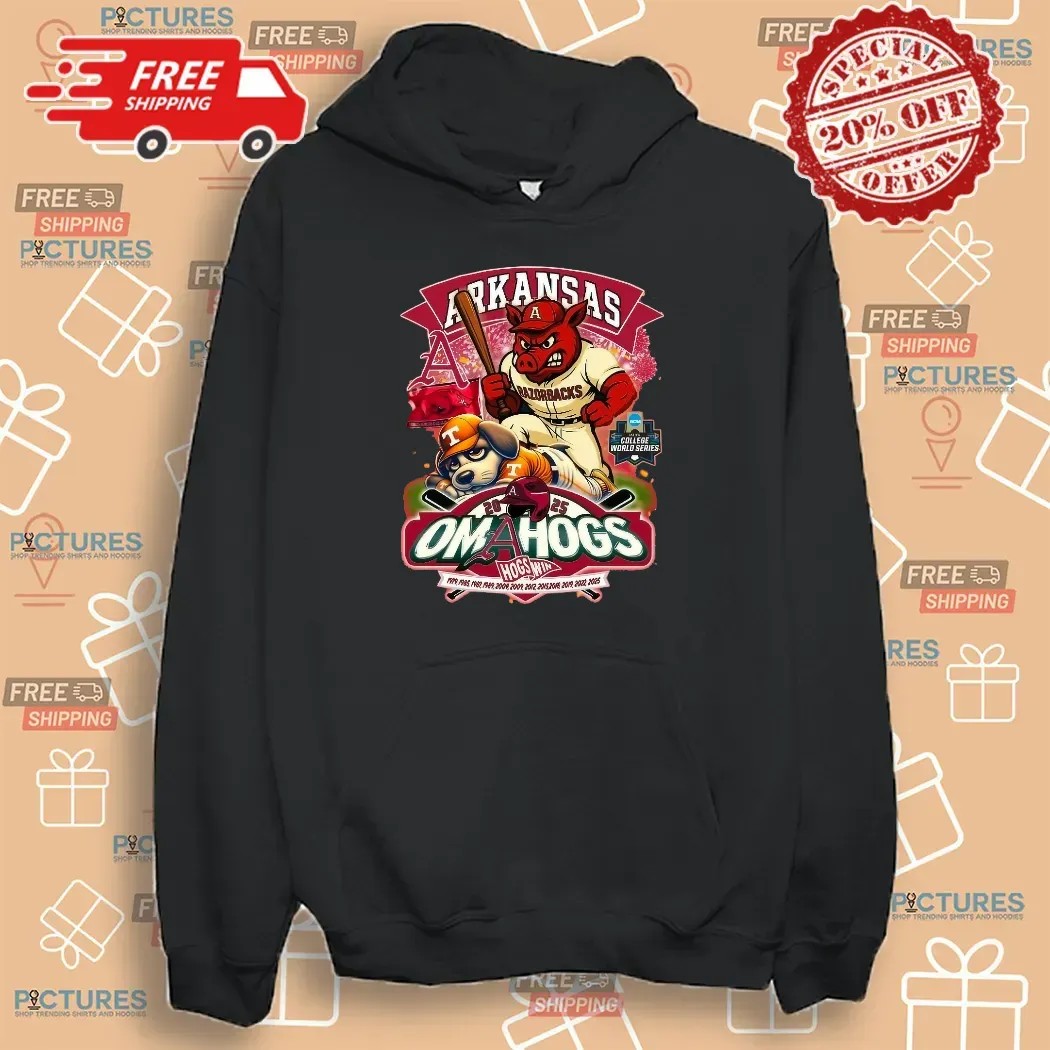 Arkansas Razorbacks Omahogs Hog Win College World Series Mascot T Shirt