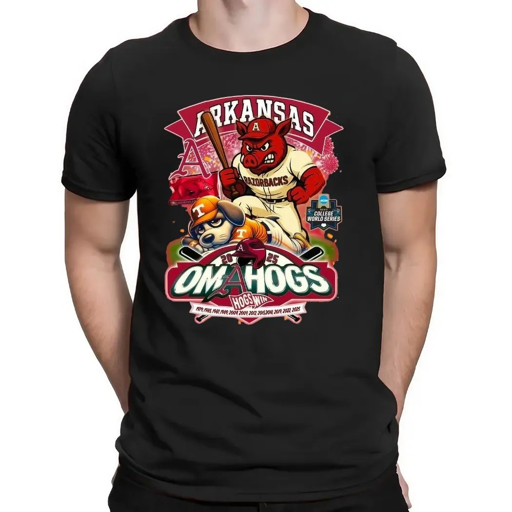 Arkansas Razorbacks Omahogs Hog Win College World Series Mascot T Shirt
