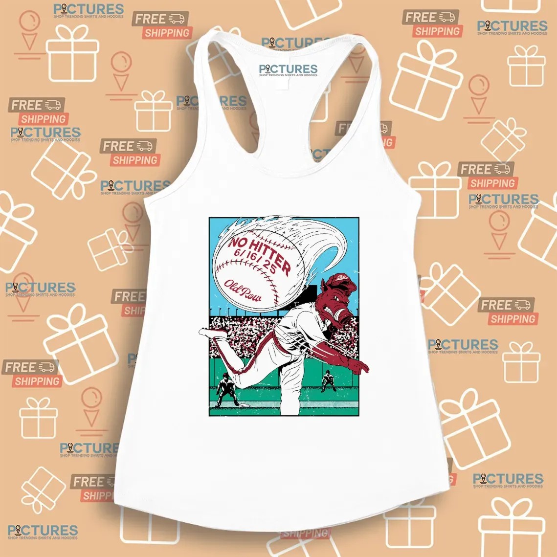 Arkansas Razorbacks WPS No Hitter June 16 2025 Mascot T Shirt