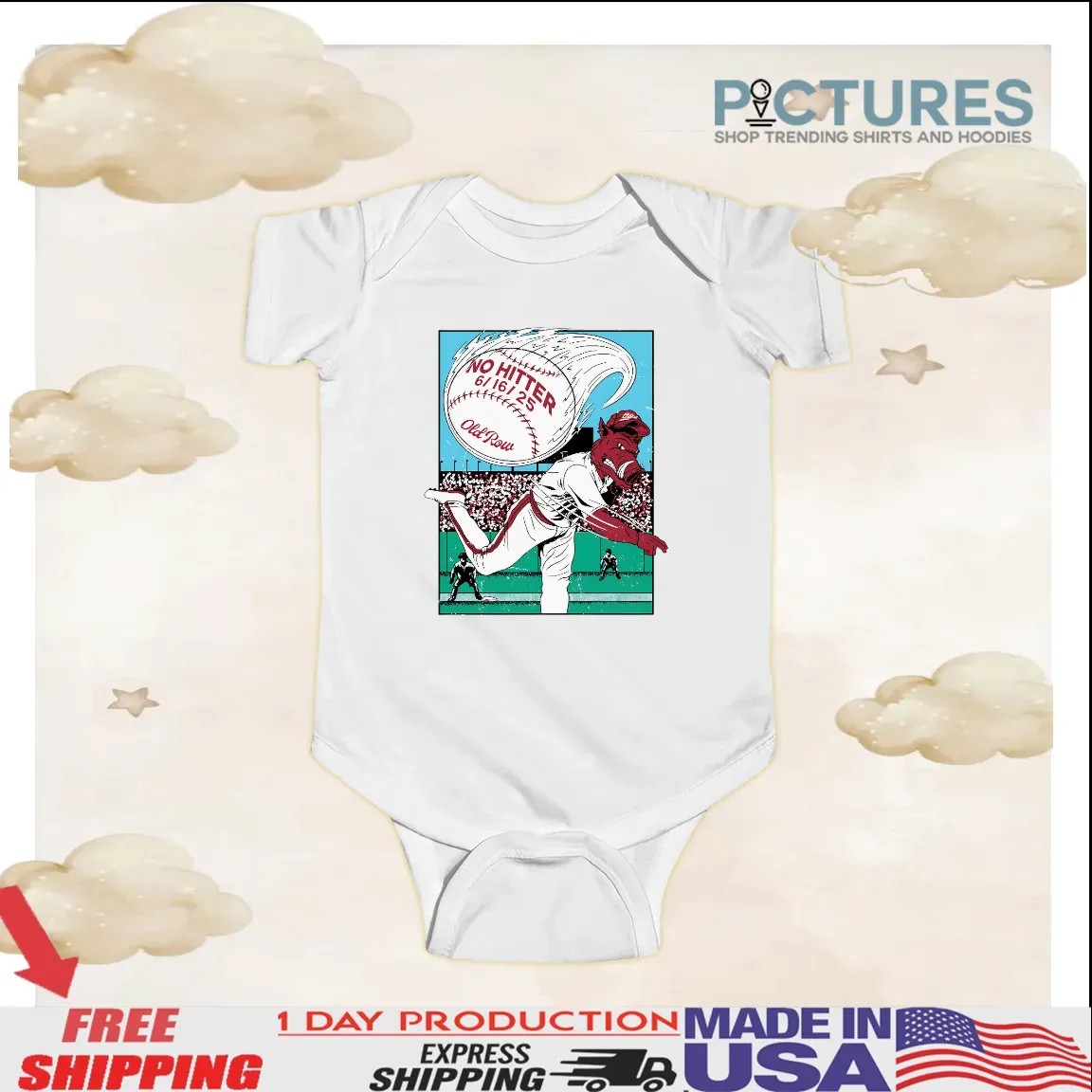 Arkansas Razorbacks WPS No Hitter June 16 2025 Mascot T Shirt