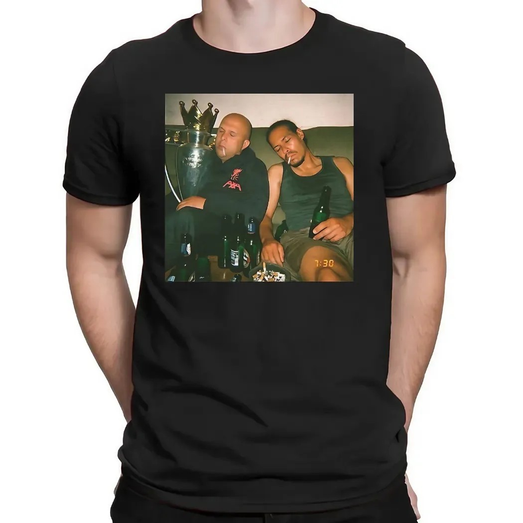 Arne Slot And Virgil Van Dijk Smoking Drunk Champions Vintage T Shirt
