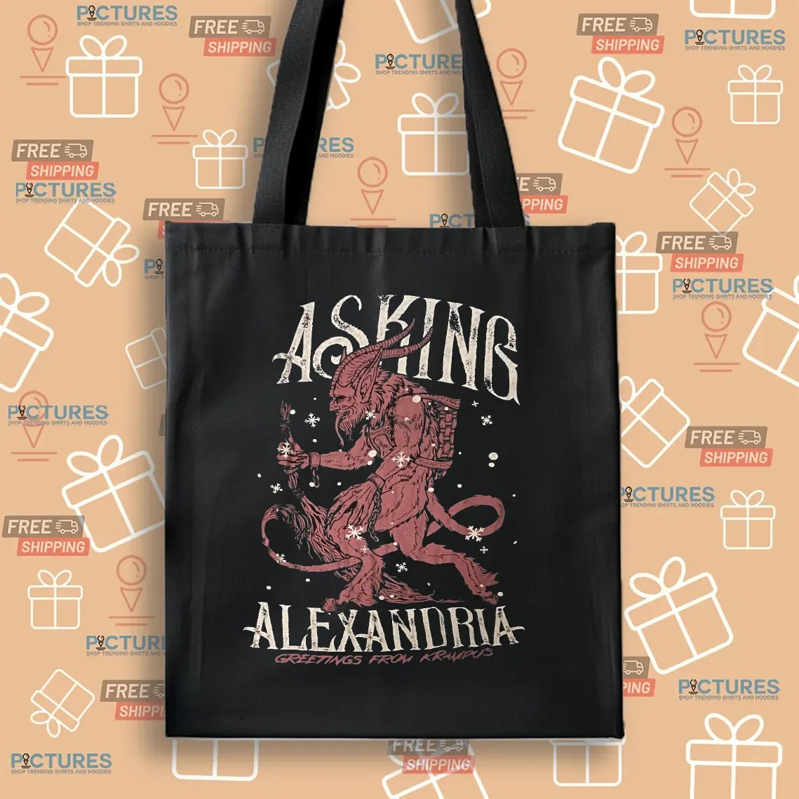 Asking Alexandria Greetings From Krampus Vintage T Shirt