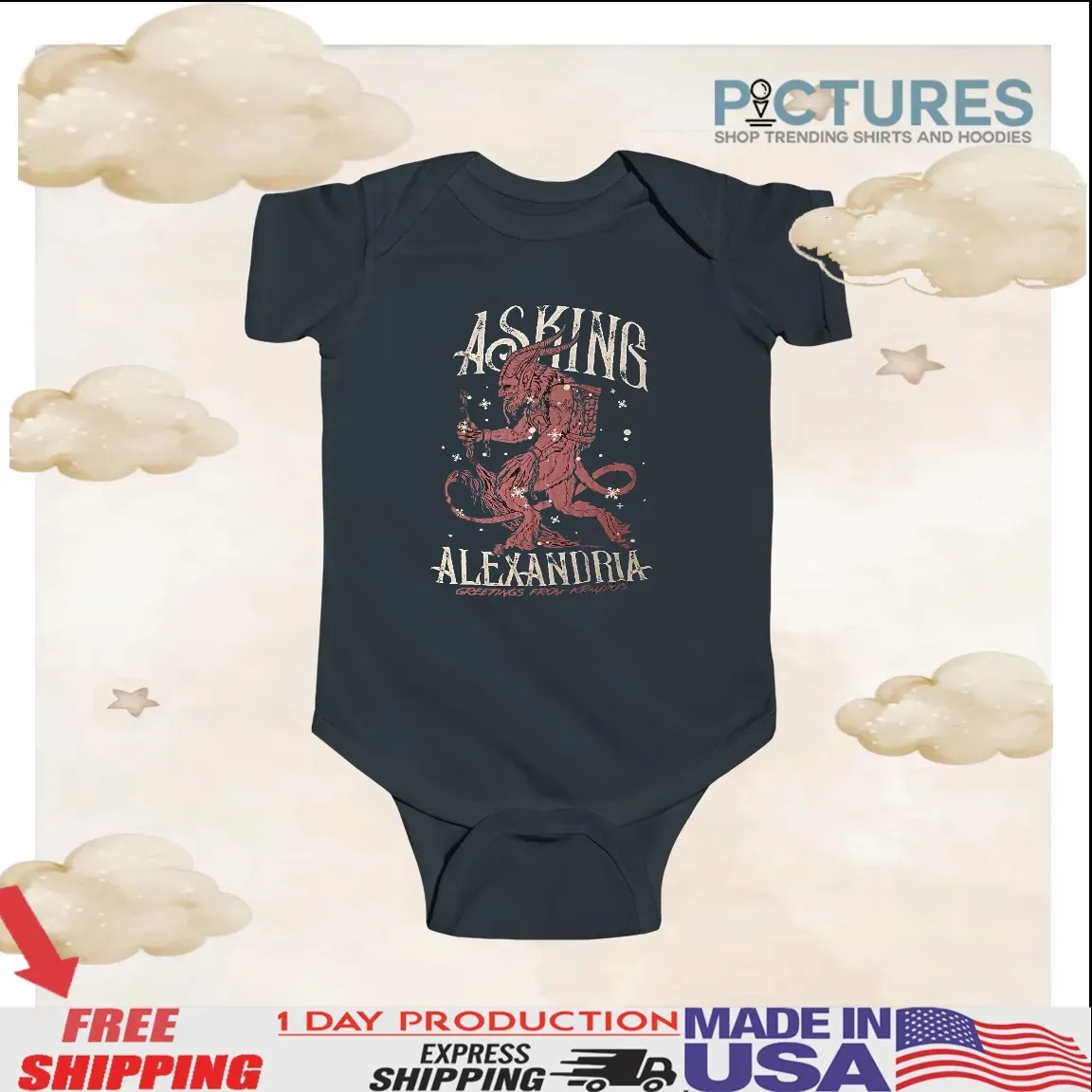 Asking Alexandria Greetings From Krampus Vintage T Shirt