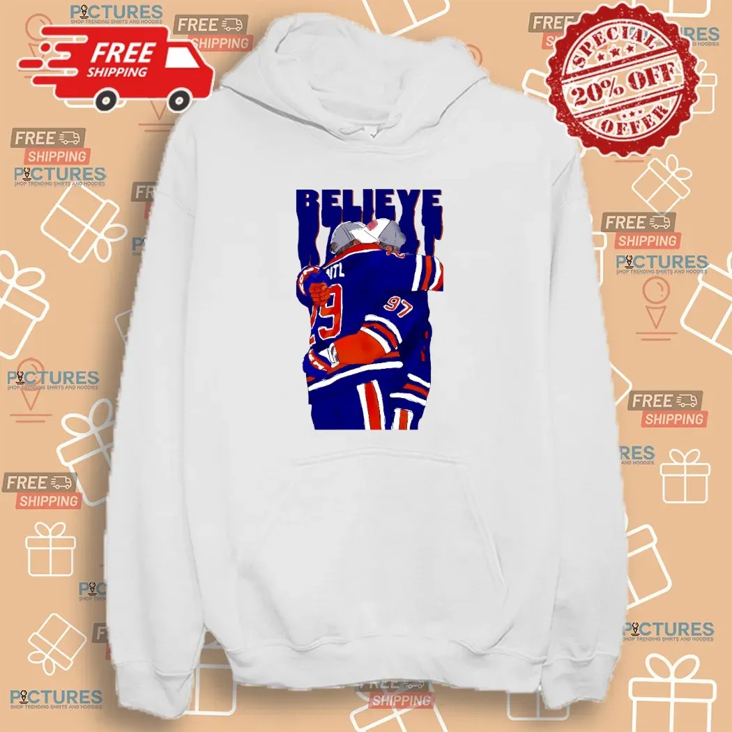 Believe Edmonton Oilers Hockey Connor Mcdavid Hugging Leon Draisaitl T Shirt Believe Edmonton Oilers Hockey Connor Mcdavid Hugging Leon Draisaitl T Shirt