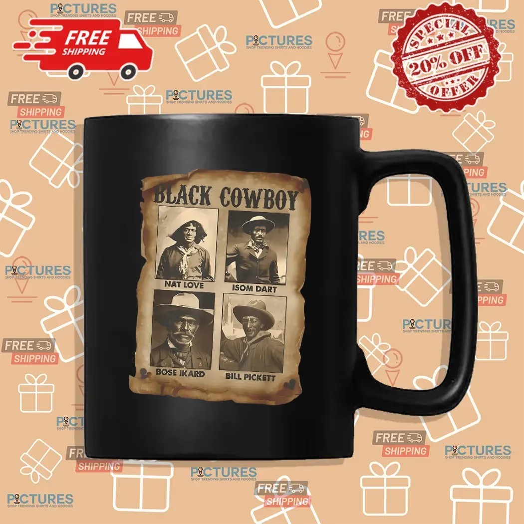 Black Cowboy Nat Love Isom Dart Bose Ikard Bill Pickett Rodeo T Shirt
